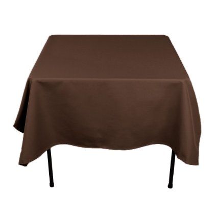 Amazon.com - LinenTablecloth 70-Inch Square Polyester Tablecloth Chocolate - $9 Square Overlay, Wedding Parties Colors, Brown Table, Tabletop Accessories, Tablecloth Fabric, Square Tablecloth, Table Cloths, Black Table, Blue Square