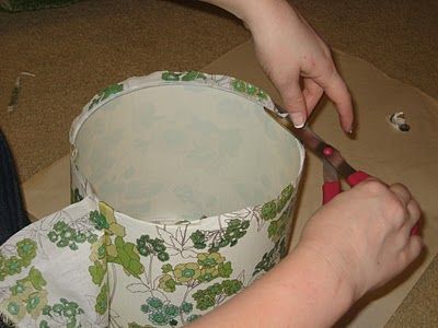 Modge Podge Lamp Shade, Recovering Lampshade With Fabric, How To Cover A Lampshade With Fabric, How To Cover A Lampshade, Recovered Chairs, Recover A Lampshade, Modge Podge Fabric, Diy Lampshade Makeover, Recover Lamp Shades