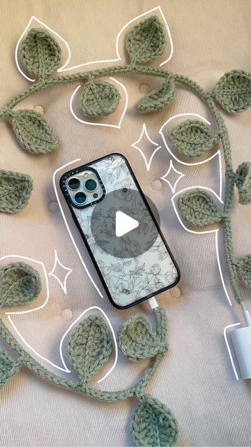 ☆ kenzie ☆ on Instagram: "wanted to spice up my phone charger ☆ 🌱 ☆  #crochetinspo #crochetideas #diyinspo #cutediy" Charger Crochet Cover, Crochet Vine Charger, Crochet Vine Charger Pattern, Crochet Charger Cover, Charger Crochet, Crochet Charger Cord Cover, Crochet Phone Charger, Crochet Phone Charger Cords, Phone Charger Crochet