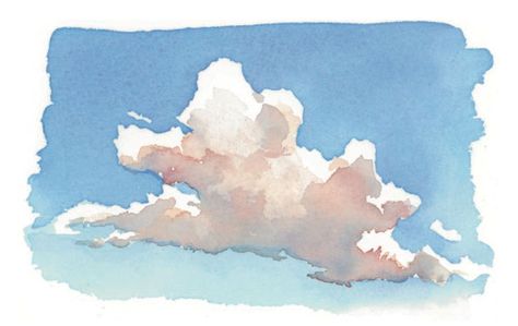 Beginning Watercolor, Painting Clouds, Watercolor Clouds, Watercolor Sky, Art Of Painting, Watercolor Lessons, Cloud Art, Watercolour Inspiration, Water Colours