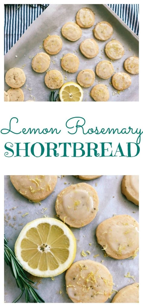 Lemon Rosemary Shortbread Cookies #WithTwoSpoons #cookies #bakedgoods #lemon #rosemary #recipe #easyrecipe December Baking, Rosemary Shortbread Cookies, Rosemary Shortbread, Cottagecore Recipes, Rosemary Recipes, Lemon Shortbread, Shortbread Cookies Easy, Fun Dinner, Lemon Rosemary