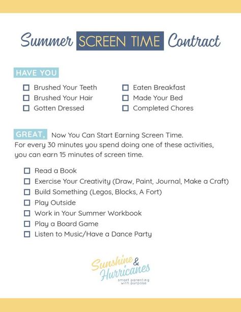 No Screen Time Until, Screen Time Checklist, Summer Rules, Reward Charts, Summer Schedule, Kids Sand, Parenting Tools, Kids Schedule, Summer Stuff