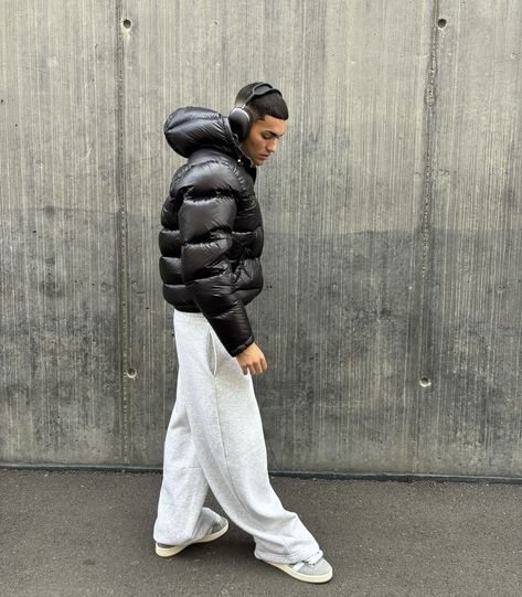 Baggy Clothes Style, Black Puffer Jacket Outfit, Puffer Jacket Outfit Men, Black Jacket Outfit, Zara Puffer Jacket, Zara Puffer, Puffer Jacket Outfit, Zara Jacket, Baggy Clothes