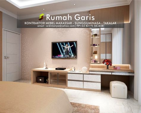 kontraktor interior mebel meja rias dan meja bufet tv makassar gowa sungguminasa takalar jeneponto multipleks hpl #mebeltakalar #takalarkreatif #hpltakalar #tukangkayutakalar #mebelmakassar #mebelgalesong #mebeljatitakalar #mebelsungguminasa #interiortakalar #kamartakalar #interiormakassar #interiorgalesong #furnituretakalar #makassarinterior #galesonginterior Backdrop Tv, Bufet Tv, Meja Tv, Modern Style House Plans, Tv Units, Interior Modern, Dressing Room Design, Makassar, Tv Unit