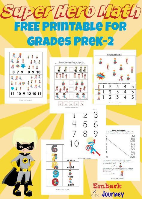 Free Super Hero Math Printable  Download a free Super Hero math printable for Pre-K through 2nd grade. Superhero Math Activities, Superhero Lessons, Superhero Preschool, Superhero Math, Superhero Week, Superheroes Theme, Super Hero Classroom, Superhero School, Superhero Classroom Theme