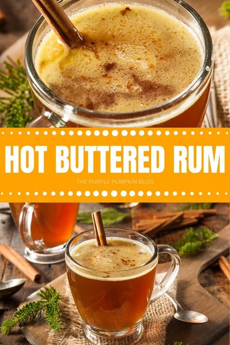 Make this Hot Buttered Rum recipe for holiday parties or for sipping on while sitting in front of a roaring fire on cold winter nights. This soothing hot cocktail is gently spiced and warms the soul with every sip. #HotButteredRumRecipe #ThePurplePumpkinBlog #ChristmasCocktails #Cocktails #HotButteredRum #HolidayCocktails Buttered Rum Recipe, Rum Drinks Easy, Spiced Rum Drinks, Pork Side Dishes, Summer Mixed Drinks, Spiced Rum Cocktails, Hot Buttered Rum Recipe, Rum Butter, Buttered Rum