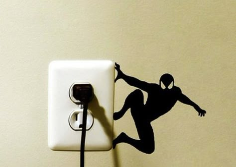 40 Cute and Creative Home Switchboard Art Installation - Bored Art Switch Board Painting, Switchboard Art, Switch Board Art, Marvel Lights, Wall Art Diy Paint, Diy Wall Painting, Wall Painting Decor, Wall Drawing, Wall Paint Designs