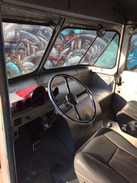 1955 Grumman step van, patina, vintage, food, rat rod, LS, custom, Ford. for sale 1946 Chevy Truck, Old Trucks For Sale, Bread Ice Cream, Custom Rat Rods, Coffee Van, Step Van, Milk Bread, Digital Gauge, 1955 Chevrolet