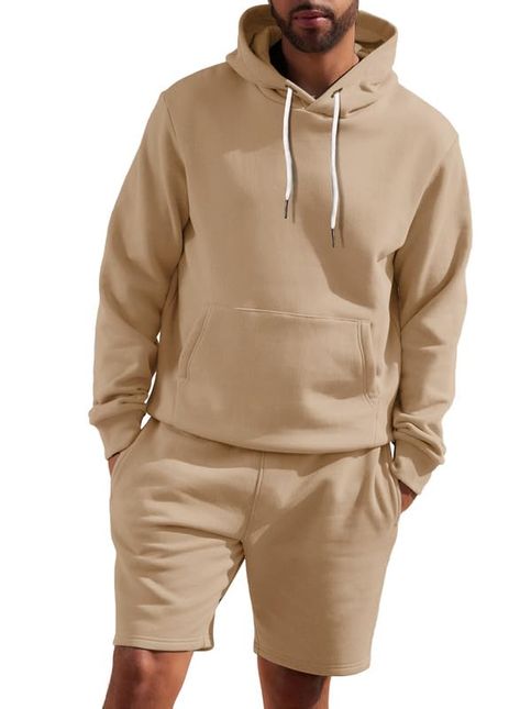 Outfits Hoodie, Mens Tracksuit Set, Hoodie Shorts, Hoodie Outfit Men, Sport Equipment, Casual Shorts Men, Outfit Hoodie, Fall Winter Jacket, Shirt Jacket Men