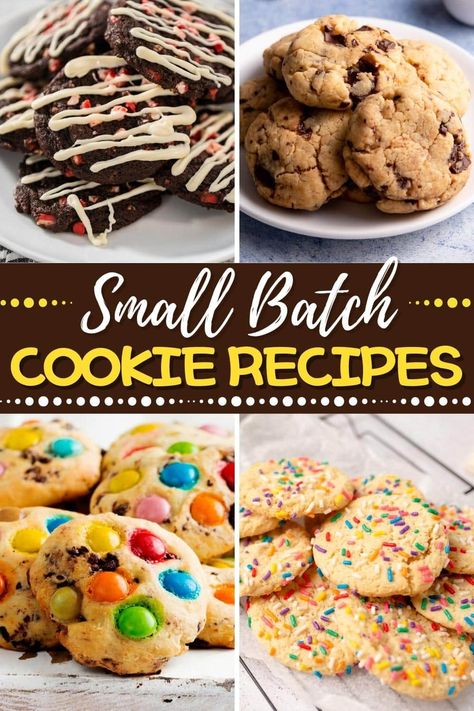 Small Batch Sugar Cookies Easy, Cookies For 2 People, Small Batch Recipes Desserts, Cookies For Two Recipes, Small Batch M&m Cookies, Easy Small Batch Cookies, Half Batch Cookies, Small Batch Cookies Recipes, Small Batch Christmas Cookies