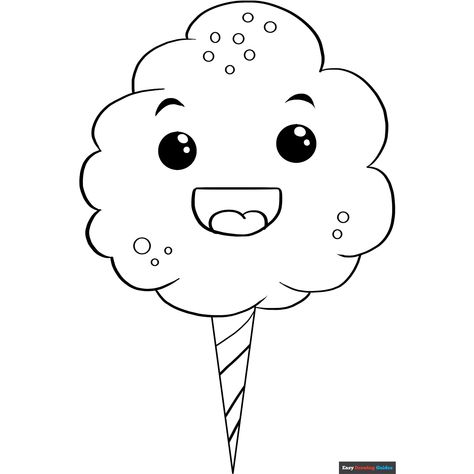 Free Cotton Candy Coloring Page for Kids Candy Coloring Pages, Candy Pictures, Ice Cream Coloring Pages, Printable Food, Food Coloring Pages, Cotton Candy Colors, Coloring Ideas, Dog Coloring Page, Apple Coloring