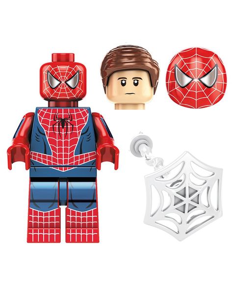 Spider-man+No+Way+Home+Tobey+Maguire+Minifigure+Lego+Compatible+Minifigs+Minifigures+Custom+Bricks Lego Batman Minifigures, Lego Spiderman, Spiderman 1, Lego Custom Minifigures, Lego Marvel, Lego Batman, Cool Themes, Cosplay Props, Lego Minifigures