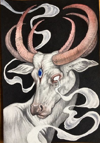 A Forgotten Deity by Caitlin Hackett Caitlin Hackett, Abstract Art Projects, Animal Illustration Art, Linocut Art, New Painting, Creature Drawings, Sketch Inspiration, Wow Art, Creepy Art