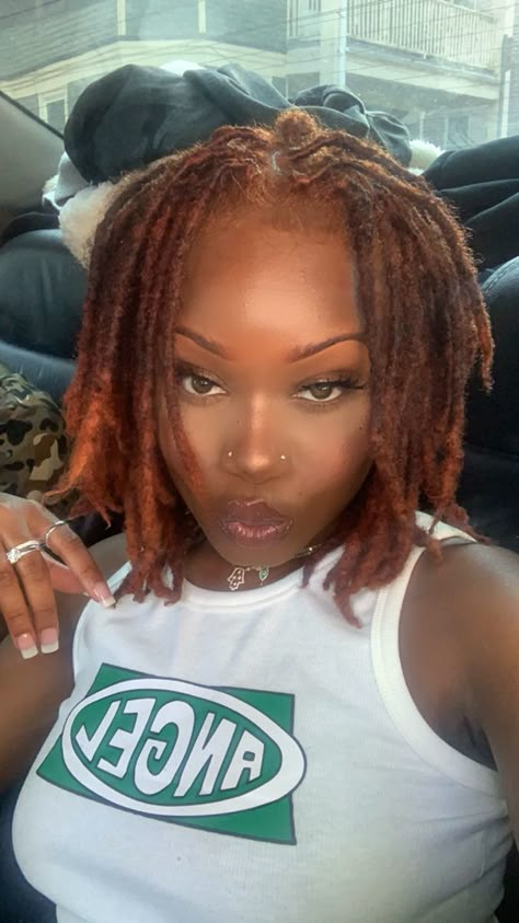 Ginger Locs, Dark Ginger Hair, Short Locs Hairstyles, Faux Locs Hairstyles, Dreadlock Style, Dreadlock Styles, Dyed Hair Inspiration, Cute Box Braids Hairstyles, Hair Twist Styles