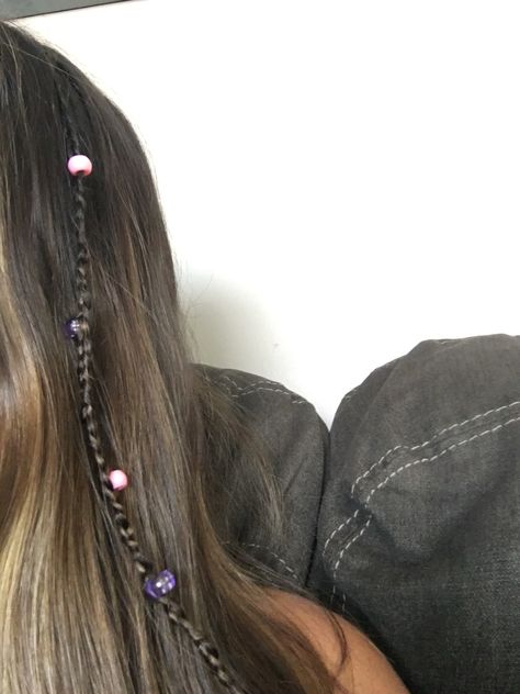 Small Braids With Beads, Hair Vacation, Braid Beads, Hair Braid Beads, Types Of Aesthetics, Fancy Hair, Beaded Hair, Sleepover Ideas, Braids With Beads