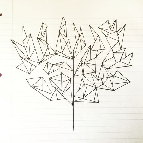 Geometric Tree                                                                                                                                                                                 More Origami Tree, Geometric Tree, Geometric Trees, Tree Of Life Tattoo, 1 Tattoo, Trendy Tree, Tree Tattoo, Trendy Tattoos, Tree Wall Art