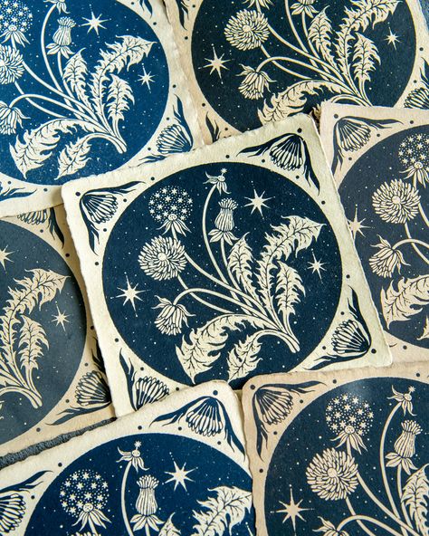 Botanical ink illustration | original cyanotype print Tile Tattoo, Thistles Art, Lodz Poland, Cyanotype Print, Lino Art, Ink Illustration, Cat Art Print, Lodz, Tea And Coffee