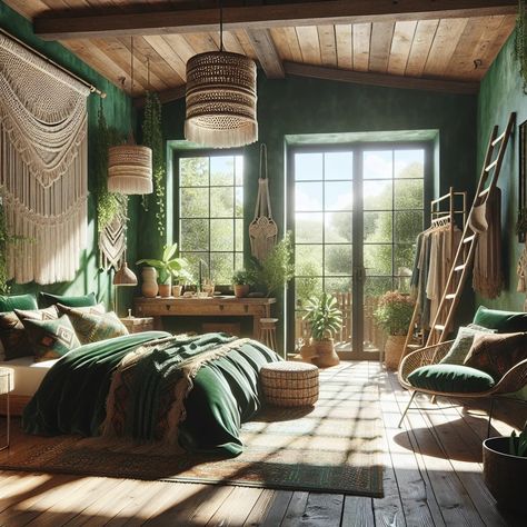 Rainforest Bedroom Aesthetic, Nature Themed Bedrooms, Rainforest Bedroom, Nature Themed Bedroom, Bedroom Concept, Bedroom With Balcony, Themed Bedrooms, Rv Interior Remodel, Witch Room