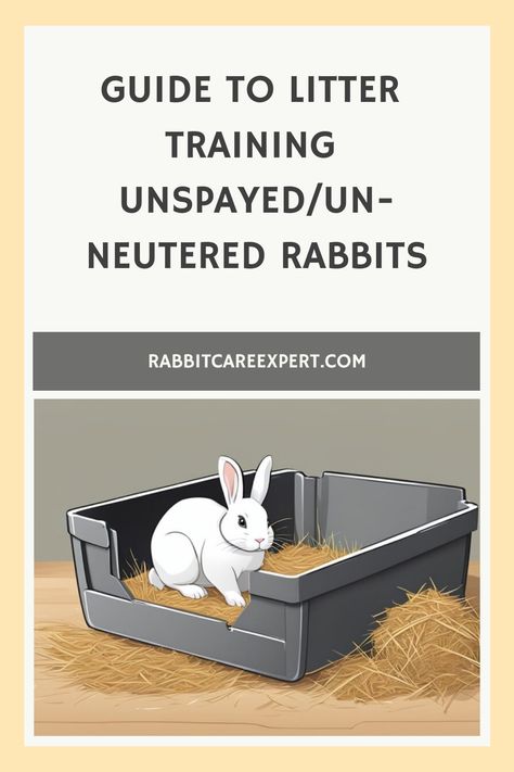 Guide to Litter Training Unspayed/Un-neutered Rabbits Bunny Litter, How To Litter Box Train A Rabbit, Litter Box For Rabbits, How To Take Care Of A Rabbit, Litter Training Rabbits, Female Rabbit, Boxing Training, Pet Bunny, Pet Rabbit