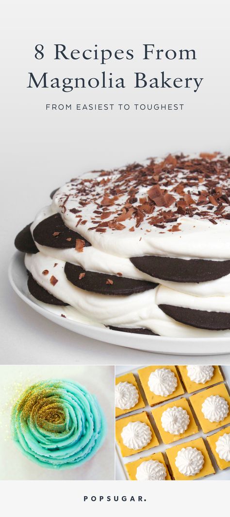 8 Iconic Recipes From Magnolia Bakery, From Easiest to Toughest Magnolia Bakery Iconic Cake, Magnolia Bakery Cookies, Magnolia Chocolate Cake, Magnolia Dessert Recipes, Iconic Recipes, Copycat Dessert Recipes, Magnolia Bakery Recipes, Bakery Goodies, Magnolia Recipes