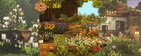 Minecraft Discord Banner: Craft Your Community Bee Banner Discord, Minecraft Bee Banner, Minecraft Banner Discord, Bees Aesthetic, Dividers Discord, Banner Craft, Bee Banners, Minecraft Banner, Yellow Mushroom