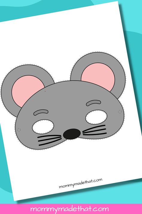 Mouse Masks Masquerade, Rat Mask Diy, Mouse Mask For Kids, Mouse Paint Activities Preschool Free Printable, Mouse Mask Printable, Free Printable Animal Masks, Fox Mask Template, Free Preschool Activities, Mask Templates