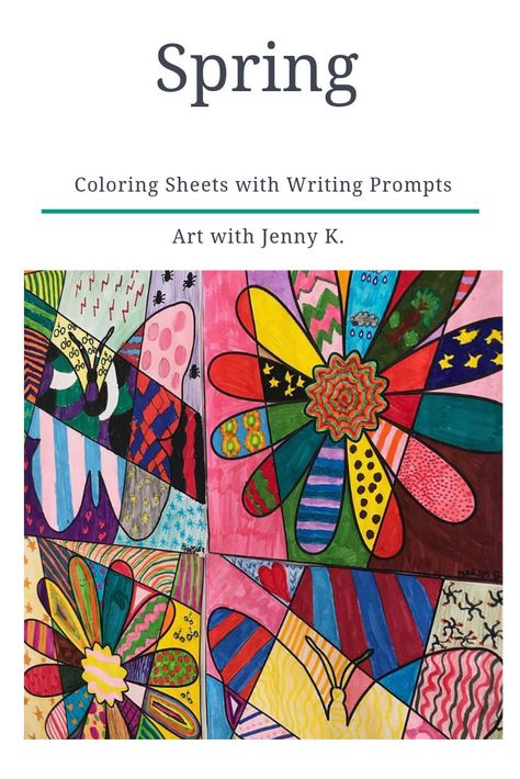 Art with Jenny K. is the originator of these innovative, engaging, add-a-pattern “interactive” coloring sheets. Students add bold patterns to different spring symbols and color to create beautiful artwork. These coloring pages are fun, easy, and unique. There are 4 different designs included + writing prompts. "My students loved this resource. I liked how they could choose whether to make their own patterns or use the pre-patterned designs. Easy to use without much explaination." — Terri L. Spring Coloring Sheets, Art With Jenny K, Spring Activity, Spring Images, Arts Integration, Spring Coloring Pages, Math Coloring, Spring Pictures, Art Students