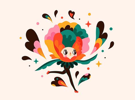 Magical Spring Part 1 on Behance Project Abstract, Poppy Design, Creative Review, Design Books, Illustration Digital, Mural Wall Art, Mascot Design, Nature Illustration, Art Challenge