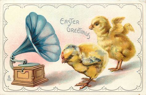 Old Easter Post Card — Easter Greetings (1648x1070) Phonograph Record, Vintage Easter Postcards, Vintage Easter Cards, Easter Postcards, Easter Images, Easter Parade, Easter Greeting Cards, Easter Inspiration, Easter Traditions