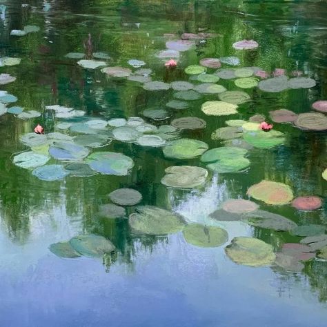 Illustration Now on Instagram: "Artist @jeannerosiersmith Follow for more art inspiration! ••• #IllustrationNow if you would like to join our community Interested in being featured? Email illustrationow@gmail.com Follow us also on @tempuradesign, @whitegalleryandco and @blackworknow ••• #waterlilies #lilypond #lilypads #monet #pastelpainting #painting #botanicalpainting #botanicalillustration #botanicalart #pond #art #natureart" Monet Lily Pads, Pond Art, Pond Painting, Water Lily Pond, Water Lilly, Water Pond, Lily Pond, Botanical Painting, Traditional Paintings