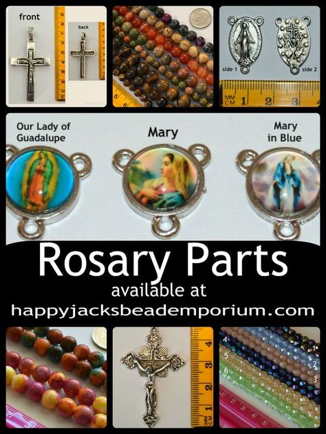 these rosary parts, crucifix, rosary centers, beads and more at happy jacks bead emporium, home of lacy's stiff stuff beading foundation - rosary maker, diy rosary, how to make a rosary Diy Rosary Necklace, Make A Rosary, Diy Rosary, Heart Shaped Diamond Pendant, Blue Rosary, Pave Heart Necklace, Rosary Jewelry, Diamond Initial Necklace, Praying The Rosary