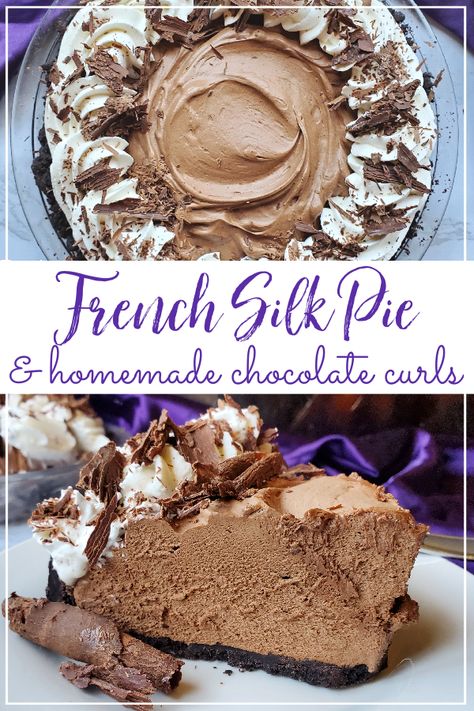 Layered Chocolate Pie, Chocolate Silk Pie Easy, French Silk Pie Recipe, Silk Pie Recipe, Chocolate Silk Pie, Pie Homemade, Chocolate Cream Pie Recipe, Chocolate Mousse Pie, Mousse Pie