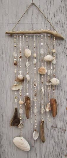 Shells Art, Hantverk Diy, Driftwood Mobile, Deco Nature, Driftwood Crafts, Seashell Art, Beach Crafts, Seashell Crafts, Driftwood Art