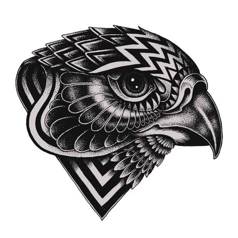 Falcon head design by Iain Macarthur Falcon Tattoo Design, Falcon Tattoo, Horus Tattoo, Hawk Tattoo, Raven Tattoo, Eagle Tattoos, Egyptian Tattoo, Head Tattoos, Head Design