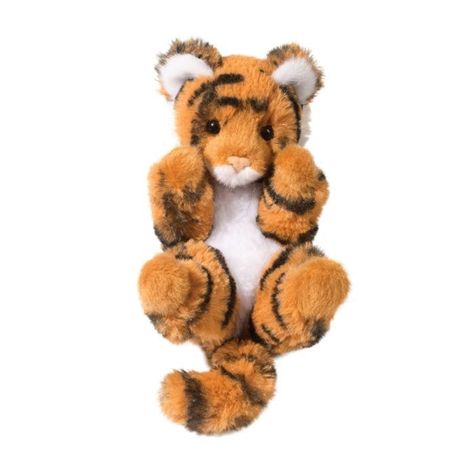 Our Lil’ Baby Tiger cub stuffed animal may be small but she’s big on wild fun! Featuring a plush coat of attractively striped orange and black fur, this jungle baby blends into her surroundings but stands out amongst the competition when it comes to cuteness! One look at that sweet face and those little upraised paws and she will steal away with your heart. High quality polyester fill within makes her squeezably soft while beans in her bottom lend a lifelike weight. No doubt about it, from her f Tiger Jellycat, Jellycat Wishlist, Tiger Plushie, Tiger Stuffed Animal, Tiger Plush, Bear Cute, Plush Coat, Baby Tiger, Cute Tigers