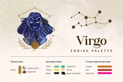 Discover The Lucky Colors that Represent Virgo Zodiac Sign Virgo Lucky Color, Virgo Color Palette, Zodiac Sign Colors Palette, Zodiac Signs Colors, Color Science, Virgo Personality, Birthday Horoscope, Virgo Zodiac Sign, Horoscope Sagittarius