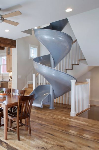 Indoor Slide, Stair Slide, House Slide, Indoor Slides, Inspire Me Home Decor, Dream House Rooms, Style Deco, House Stairs, Spiral Staircase