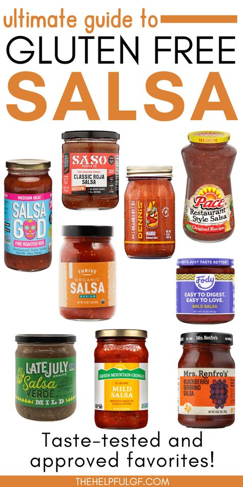 If you're looking for the best gluten-free salsa brands including ones that are vegan, low in FODMAPs and even killer salsa verde, then you're in for a treat. From award-winning organic and all-natural recipes, to artisanal salsas made with locally-sourced ingredients, there's something for everyone who's looking to enjoy a flavorful salsa experience without the worry of gluten. Read on to explore the top gluten-free salsa brands that can add some serious heat with favorite gluten free products. Gluten Free Salsa, Gluten Free Dairy Free Dinner, Gluten Free Food List, Gluten Free Info, Gluten Free Gifts, Gluten Free Guide, Gluten Free Brands, Gluten Free Travel, Mild Salsa