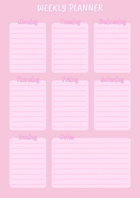 Digital Weekly Planner Template - Pink Themed Planner - Instant Download everythingplanner #printableplannershop #freegoodnotesplanner #plannermensal💦 Pink Goodnotes Template, Kilonotes Template Free, Free Printable Weekly Planner Template, Weekly Planner Pink, Pink Monthly Planner, Pink Weekly Planner, Ipad Templates, Pink Digital Planner, Pink Daily Planner