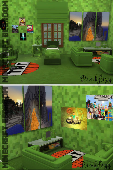 Want to add some Minecraft into your Sims 4 gameplay? Well this custom bedroom CC set is perfect to grab attention! Snag this for your child sims or even your teen sims who might be huge fans of the blocky building game Minecraft Sims 4 Cc, Sims 4 Fandom Cc, Sims 4 Cc Furniture Bedroom, Teen Bedroom Boy, Custom Bedroom, Cc Furniture, Sims 4 Gameplay, Sims 4 Teen, Building Games