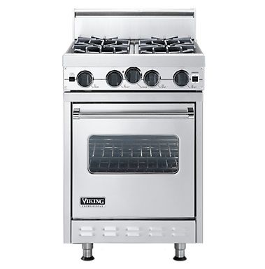 Not that I would ever (actively) wish for our current stove to die, but if it did, this would be the thing to replace it.  A 24-inch Viking gas range. Oooh baby! Viking Stove, Viking Kitchen, Tiny House Appliances, Viking Range, House Appliances, Homes Kitchen, Barn Living, Outdoor Kitchen Appliances, Orange Kitchen