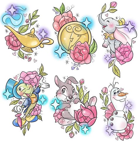 Disney Tattoo Cover Up Ideas, Stitch Flash Tattoo, American Traditional Disney Tattoo, Disney Traditional Tattoo, Disney Tattoo Sleeve, Dora Tattoo, Disney Tattoo Designs, Disney Characters Tattoos, Disney Tattoo Ideas