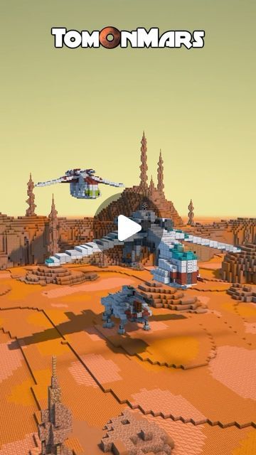 TomOnMars on Instagram: "Star Wars in Minecraft | LAAT/c dropping off an AT-TE on Geonosis timelapse 🟥Follow @tomonmars_mc for more Minecraft creations and inspiration 🟧Download builds via my Patreon (linked in bio) 🟨Check out my YouTube for long-form videos (also linked in bio) Tags🔖- #minecraft #minecraftbuilds #minecraftideas #minecraftdesigns #minecraftbuilding #minecraftinspiration #starwars #starwarsfan" Star Wars Minecraft Builds, Minecraft Star Wars Builds, Minecraft Starwars, Star Wars Minecraft, Minecraft Star Wars, Cool Minecraft Creations, Cool Minecraft, Minecraft Building, Minecraft Creations