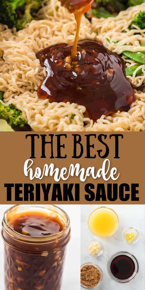 Easy Teriyaki Sauce Recipe, Make Teriyaki Sauce, Teriyaki Sauce Recipe, Homemade Sauce Recipes, Asian Sauce, Homemade Condiments, Fry Recipes, Homemade Teriyaki Sauce, Easy Chinese Recipes