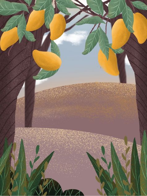 Mango Tree Illustration, Mango Cartoon, Palm Background, Background Fruit, Fall Leaves Background, Illustration Fruit, Fruit Background, Fresh Background, Friends Illustration