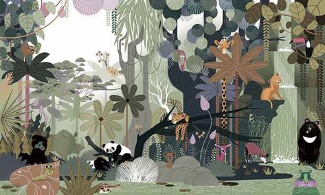 Cartoon Forest, Luxury Hotel Room, Children Cartoon, Background Wall, Kids Corner, Panda Bear, Childrens Room, Hotels Room, Mural Wallpaper