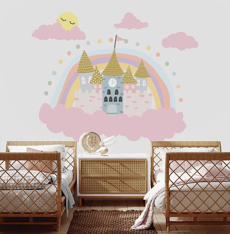 Wall Stickers Wallpaper, Princess Castle, Castle Wall, Removable Wall Decals, Wall Decal Sticker, Removable Wall, Textured Wall, Boy's Bedroom, Wall Paint