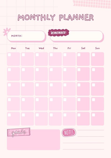 Pink Monthly Planner, Undated Monthly Planner, Daily Weekly Monthly Planner, Monthly Planner Template, Pink Planner, Planner 2022, Planner Minimalist, Daily Planner Pages, Weekly Monthly Planner