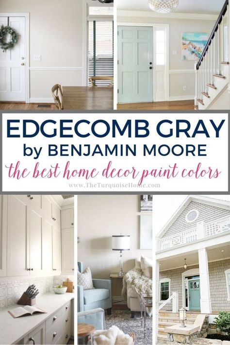 Edgecomb Gray by Benjamin Moore wall color | paint color Benjamin Moore Edgecomb Gray, Edgecomb Gray, Home Decor Paint, Greige Paint Colors, Greige Paint, Turquoise Kitchen, Decor Pad, Paint Store, Popular Paint Colors