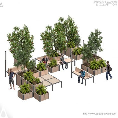 Golden A' Design Award Winner for Street Furniture Design Category in 2019 Mykolas Seckus and Antonio Gandolfo for MA projects Street Furniture Design, Urban Furniture Design, Landscape Architecture Plan, Urban Design Diagram, Urban Landscape Design, Public Space Design, Living Photo, System Design, Architecture Concept Drawings